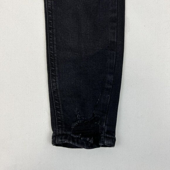 Denim & Co. Womens Distressed Five Pocket Skinny Jeans Black Size 4 - Picture 5 of 10